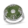 Thumbnail Image 1 of Nephrite Jade Donut Ring Sterling Silver