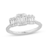 Thumbnail Image 1 of Baguette & Round-Cut Diamond Fashion Ring 3/4 ct tw 14K White Gold