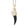 Thumbnail Image 2 of Men's Diamond & Black Onyx King Lion Horn Two-Sided Necklace 1/6 ct tw 10K Yellow Gold 22&quot;