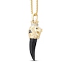 Thumbnail Image 3 of Men's Diamond & Black Onyx King Lion Horn Two-Sided Necklace 1/6 ct tw 10K Yellow Gold 22&quot;