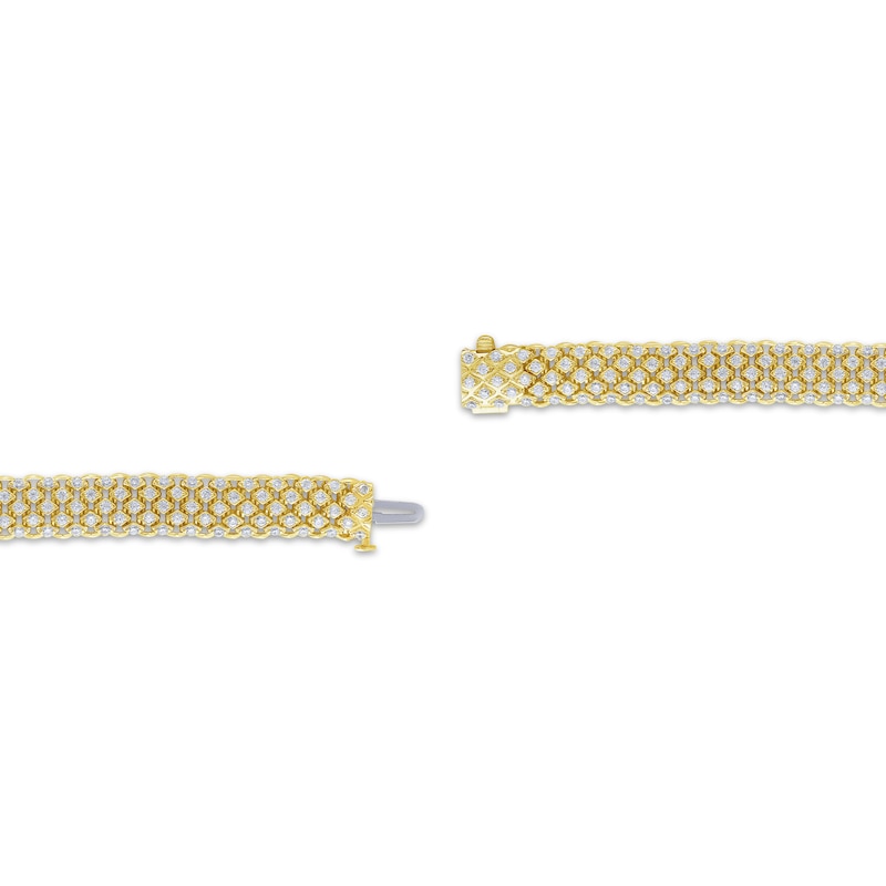 Multi-Row Diamond Bracelet 3 ct tw 14K Yellow Gold 7.25"