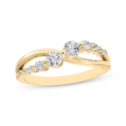 Our Story Together Diamond Crossover Ring 1/2 ct tw 10K Yellow Gold