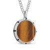 Thumbnail Image 2 of Men's Tiger's Eye Quartz Circle Necklace Stainless Steel & Black Ion Plating 24&quot;