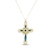 Thumbnail Image 1 of Multi-Color Enamel Cross Necklace 14K Yellow Gold 18&quot;