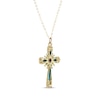 Thumbnail Image 2 of Multi-Color Enamel Cross Necklace 14K Yellow Gold 18&quot;