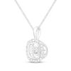 Thumbnail Image 2 of Unstoppable Love Diamond Cushion Halo Necklace 1/3 ct tw 10K White Gold 19&quot;