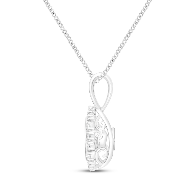 Main Image 3 of Unstoppable Love Diamond Cushion Halo Necklace 1/3 ct tw 10K White Gold 19&quot;