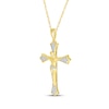 Thumbnail Image 2 of Diamond Crucifix Necklace 1/8 ct tw 14K Yellow Gold 18&quot;