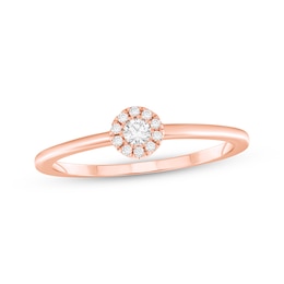 Round-Cut Diamond Halo Engagement Ring 1/15 ct tw 14K Rose Gold