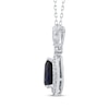 Thumbnail Image 2 of Lab-Grown Diamonds by KAY Pear-Shaped Blue Lab-Created Sapphire Necklace 1/2 ct tw 14K White Gold 18&quot;