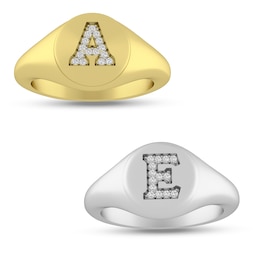 Diamond Signet Ring (1 Initial)