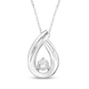 Thumbnail Image 1 of Diamond Solitaire Open Teardrop Necklace 1/10 ct tw 10K White Gold 18&quot; (I/I3)