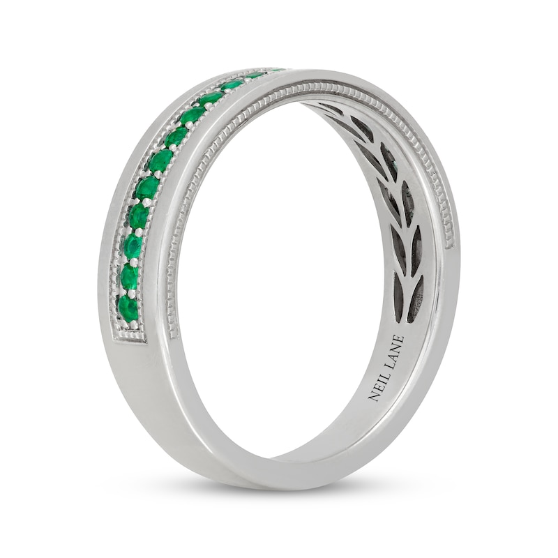 Main Image 2 of Neil Lane Men's Natural Emerald Wedding Band 14K White Gold