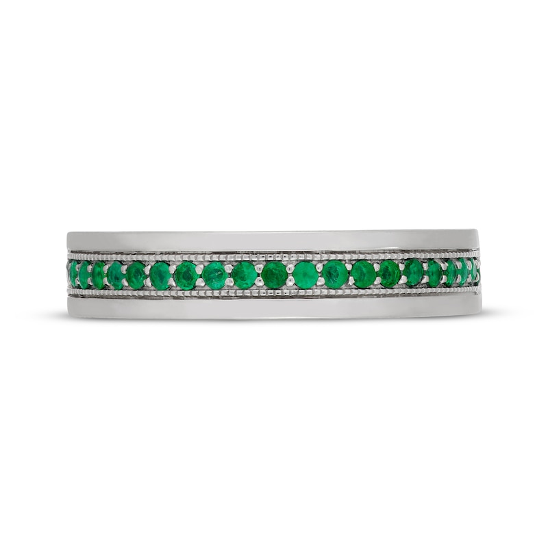 Main Image 3 of Neil Lane Men's Natural Emerald Wedding Band 14K White Gold