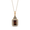 Thumbnail Image 1 of Le Vian Octagon-Cut Chocolate Quartz Necklace 1/4 ct tw Diamonds 14K Honey Gold 19&quot;