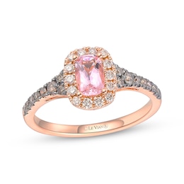 Le Vian Cushion-Cut Morganite Ring 3/8 ct tw Diamonds 14K Strawberry Gold