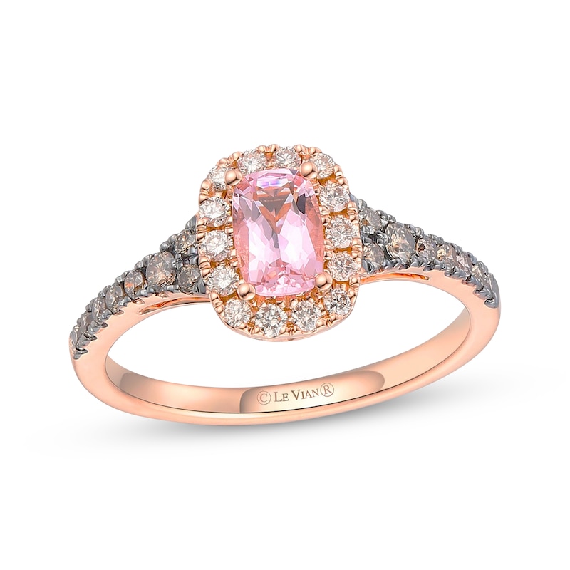 Le Vian Cushion-Cut Morganite Ring 3/8 ct tw Diamonds 14K Strawberry Gold