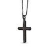 Thumbnail Image 2 of Men's Wood Cross Necklace Black Ion-Plated Stainless Steel 24&quot;