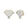 Thumbnail Image 1 of Men's Diamond Faceted Diamond-Shaped Stud Earrings 1/3 ct tw 10K Yellow Gold