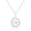 Thumbnail Image 1 of Unstoppable Love Diamond Halo Necklace 1/5 ct tw Sterling Silver 19&quot;