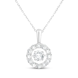 Unstoppable Love Lab-Grown Diamond Halo Necklace 1-1/2 ct tw 14K White Gold