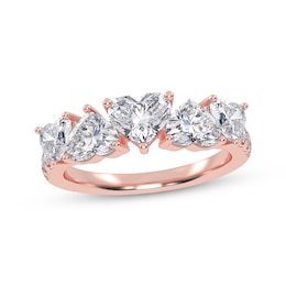 Lab-Grown Diamonds by KAY Heart-Shaped Alternating Ring 2 ct tw 14K Rose Gold