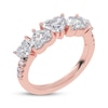 Thumbnail Image 2 of Lab-Grown Diamonds by KAY Heart-Shaped Alternating Ring 2 ct tw 14K Rose Gold