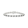 Thumbnail Image 1 of Black & White Diamond Link Bracelet 1 ct tw Sterling Silver 7&quot;