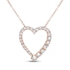 Thumbnail Image 1 of Lab-Grown Diamonds by KAY Graduated Heart Necklace 1/2 ct tw 14K Rose Gold 18&quot;