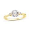 Thumbnail Image 1 of Multi-Diamond Halo Promise Ring 1/6 ct tw 24K Yellow Gold Vermeil Sterling Silver