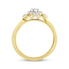 Thumbnail Image 3 of Multi-Diamond Halo Promise Ring 1/6 ct tw 24K Yellow Gold Vermeil Sterling Silver