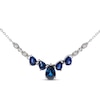 Thumbnail Image 1 of Pear-Shaped Natural Blue Sapphire & Diamond Accent Necklace 14K White Gold 18&quot;