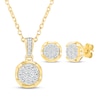 Thumbnail Image 1 of Multi-Diamond Circle Necklace & Earrings Gift Set 1/2 ct tw 10K Yellow Gold