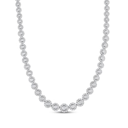 Diamond Halo Link Necklace 10 ct tw 14K White Gold 18&quot;