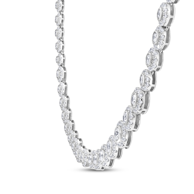 Main Image 2 of Diamond Halo Link Necklace 10 ct tw 14K White Gold 18&quot;