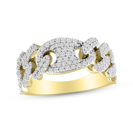 Men's Diamond Mariner Link Ring 1 ct tw 10K Yellow Gold