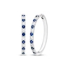 Thumbnail Image 1 of Blue & White Lab-Created Sapphire Hoop Earrings Sterling Silver