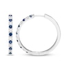 Thumbnail Image 3 of Blue & White Lab-Created Sapphire Hoop Earrings Sterling Silver