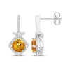 Thumbnail Image 3 of Cushion-Cut Citrine & White Lab-Created Sapphire Drop Earrings Sterling Silver