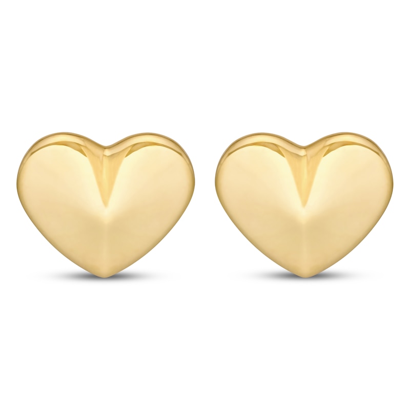 Main Image 2 of Heart Stud Earrings 14K Yellow Gold