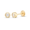 Thumbnail Image 1 of Children's Round-Cut White Lab-Created Sapphire Stud Earrings 14K Yellow Gold