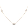 Thumbnail Image 1 of Multi-Diamond Clover Station Necklace 1/4 ct tw 10K Yellow Gold 18&quot;