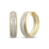 Thumbnail Image 1 of Diamond Pavé Huggie Hoop Earrings 1/6 ct tw 10K Yellow Gold