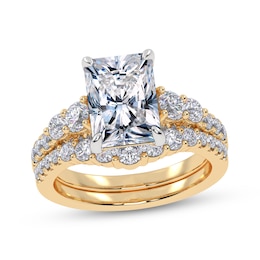 Adore Radiant-Cut Lab-Grown Diamond Bridal Set 3 ct tw 14K Yellow Gold