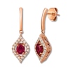 Thumbnail Image 1 of Le Vian Natural Ruby Earrings 1/3 ct tw Nude Diamonds 14K Gold