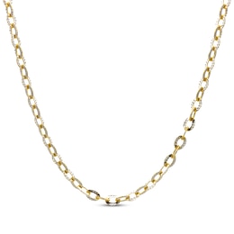 Diamond-Cut Solid Cable Chain Necklace 14K Yellow Gold 18&quot;