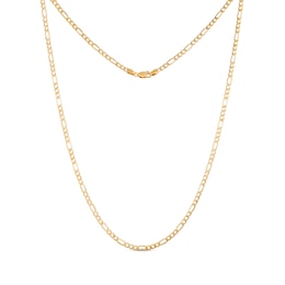 Hollow Figaro Chain Necklace 3.55mm 14K Yellow Gold 16”