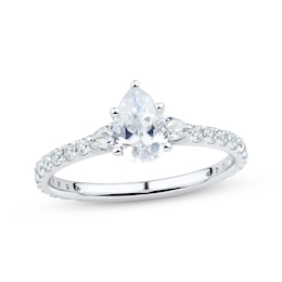 Certified Pear-Shaped Diamond Engagement Ring 1-1/4 ct tw Platinum
