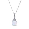 Thumbnail Image 0 of Cushion-Cut Lab-Created Opal & Round-Cut White Lab-Created Sapphire Necklace Sterling Silver 18“