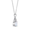 Thumbnail Image 1 of Cushion-Cut Lab-Created Opal & Round-Cut White Lab-Created Sapphire Necklace Sterling Silver 18“